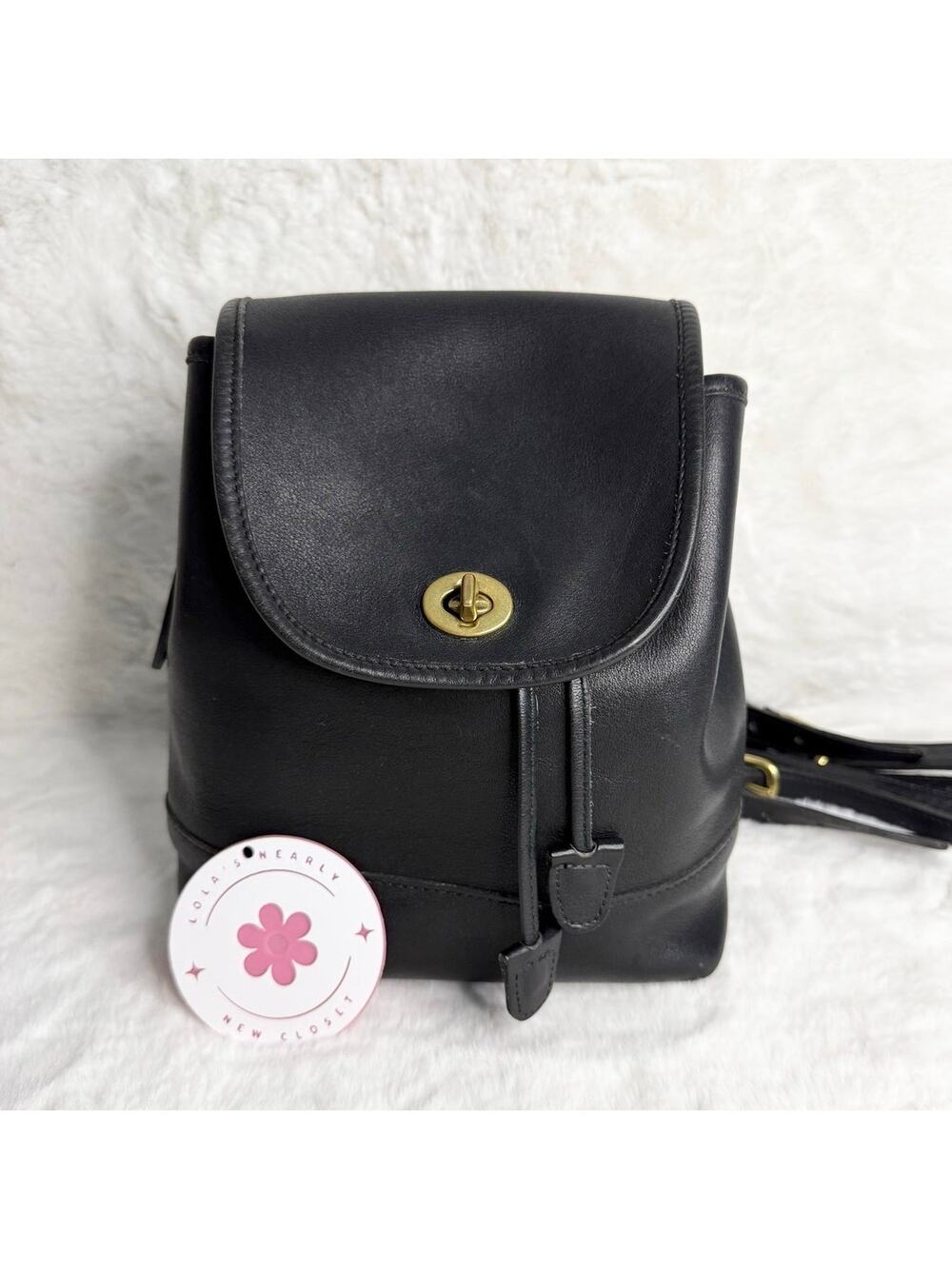 Vintage Coach Black 9960 Daypack Drawstring Backpack